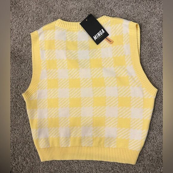 MINGA London Women's Yellow Gilet Vest Large NWT Academia Clueless‎ Y2K - Picture 7 of 7